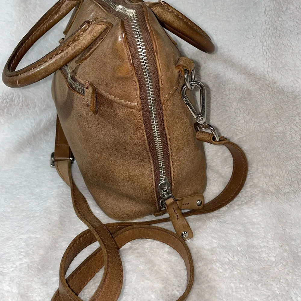 Roots Grace Tribe Leather Brown Classic Satchel Bag made in Canada